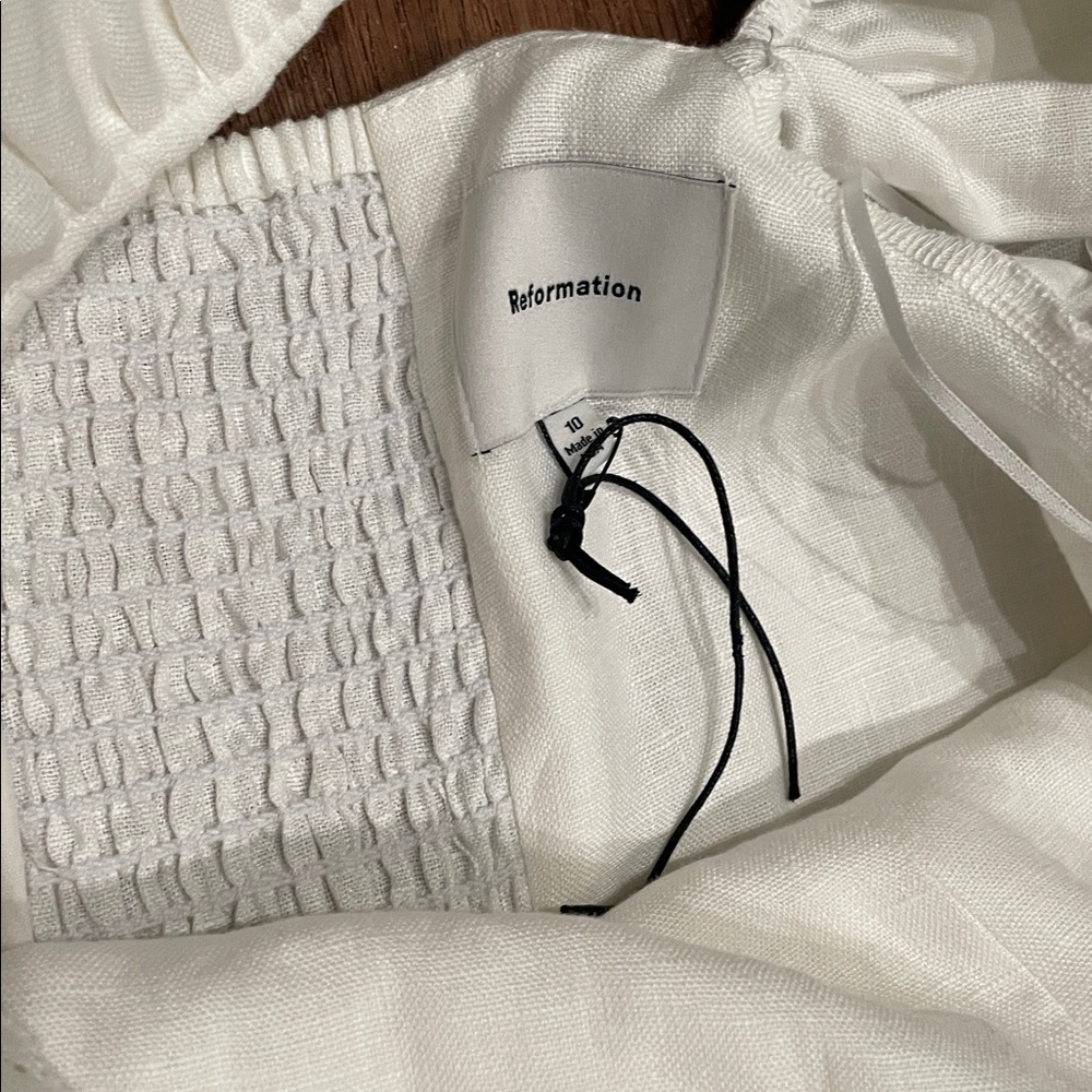 Reformation Malvina Linen Puff Sleeve Minidress - Picture 6 of 8